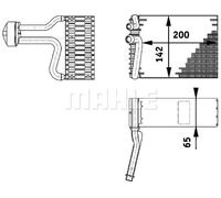 Evaporatore climatizzazione posteriore AE 66 000P MAHLE per MERCEDES-BENZ VIANO