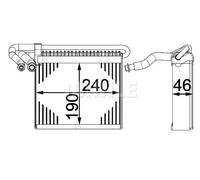 Evaporatore, impianto di climatizzazione MAHLE AE 70 000P