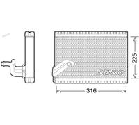 Evaporatore, impianto di climatizzazione DENSO DEV21003