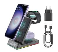 EVARY Caricatore Wireless 18W Rapida Wireless per Samsung S24 S23 S22 Ultra S21 S20 Galaxy Buds+ Pro,Wireless Charger für Galaxy Watch 5/5 Pro/4/3/Active 2/1