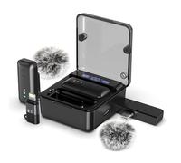 EVARY Microfono Wireless per iPhone/Android, Trasmissione a Lunga Distanza di 25 Metri, Microfono Lavalier Wireless Professionale Plug-Play, Lavalier Wireless Portatile Ultra Mini,Per TikTok/YouTube