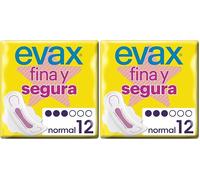 Evax Normal Fine e Sicure Assorbenti Sanitari con Ali 12-Pezzi (Confezione da 2)
