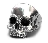 EVBEA Anello Teschio Tono Argento Grande Anello Uomo Banda Biker Punk Gotico(12)