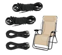 EVBOTGEE Corda elastica per sdraio 4 pezzi, 2x2,2 m + 2x1,4 m, cordoncino elastico con elastico, nero, per sdraio relax e sedia a gravità zero, come cinghia di ricambio