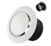 EVBOTGEE Valvola a piastra bianca da 100 mm, griglia di ventilazione rotonda regolabile con coperchio di sfiato per soffitto o parete, regolabile per ventilatore di scarico e tubo per bagno, cucina