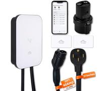 EVCHANGO Caricatore EV livello 2, caricatore EV da 48 Amp e 240 V livello 2, spina NEMA 14-50, alloggiamento in metallo, interno ed esterno, adattatore NACS EV livello 2, caricatore 2.4GWiFi/RFID/App