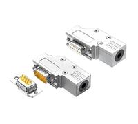 EVDHXG 1 pz Guscio in Metallo DB9 RS232 Porta Seriale Connettore Mini 9pin L-Tipo Spina di Grado Industriale 90 Gradi Maschio Femmina Solido terminale ad ago(FH-Solid Pin)