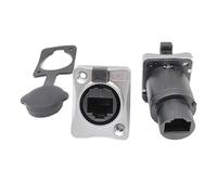 EVDHXG 1pc RJ45 Rete Industriale Snap on connettore Cavo Ethernet aeronautico Impermeabile IP65 Presa di Rete Femmina rj45(Dual Female Port)
