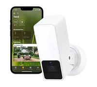 Eve Outdoor Cam (White Edition) - videocamera con riflettore sicura, sicurezza e privacy (HomeKit Secure Video), visione notturna, Wi-Fi (2.4 GHz), sensore di movimento, comunicazione bidirezionale