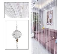 Eve Split Tenda decorativa per porta, con perline, pannello da parete, frangia, divisore per finestra, per matrimoni, caffetterie, ristoranti, decorazione per la casa (bianco)