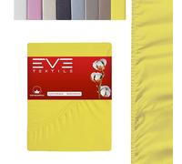 Eve Textile Lenzuolo con angoli elasticizzati, 60 x 120 cm, giallo, lenzuolo con angoli elasticizzati, lenzuolo sopra, lenzuolo con angoli elasticizzati, lenzuolo sopra
