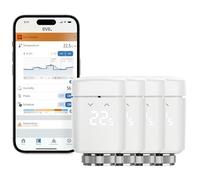 Eve Thermo (Matter) set di 4 valvola termostatica intelligente, controllo automatico della temperatura, richiede Amazon Alexa, Apple Home, Samsung SmartThings o Google Home. nec. Thread Border Router