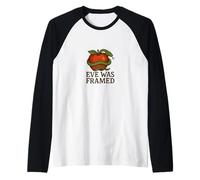 Eve Was - Serpente femminista con Cornice, Design retrò da Giardino con Mela Maglia con Maniche Raglan