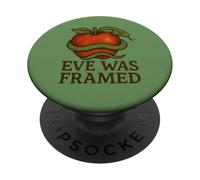 Eve Was - Serpente femminista con cornice, design retrò da giardino con mela PopSockets PopGrip Adesivo