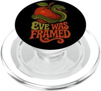 Eve Was - Serpente femminista con cornice, design retrò da giardino con mela PopSockets PopGrip per MagSafe