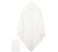 Eveil et Nature - Asciugamano con cappuccio e guanto da bagno, colore: écru