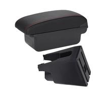 EVEKHAHHRB per Aygo per BJ Scatola Portaoggetti Universale per Bracciolo Interno Auto Accessori di Ricambio Bracciolo Centrale(C 1 Black Red No USB)