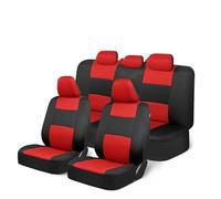 EVEKHAHHRB Set Completo di Coprisedili Universali Auto con Coprivolante Protezione per Spalle Adatto Maggior Parte delle Auto SUV Camion Coprisedili Auto(Red)