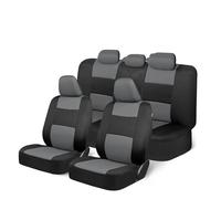 EVEKHAHHRB Set Completo di Coprisedili Universali Auto con Coprivolante Protezione per Spalle Adatto Maggior Parte delle Auto SUV Camion Coprisedili Auto(Gray)