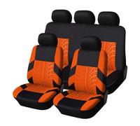 EVEKHAHHRB Set Coprisedili per Logan 2 per Sandero 2014-2019 Set di Coprisedili Auto Universali Adatti alla Maggior Parte Coperture con Dettagli sulle Tracce degli Pneumatici(Orange-9PCS)