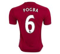 EVEKJSA-JERSEY 2016 2017 Manchester United FC 6 Paul Pogba casa Calcio Maglia in Rosso per Nuova Stagione, Uomo, Red, S