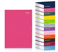 evelay Agenda 2024, 2 pagine al giorno, per tutto l'anno, con copertina rigida, Ciliegia