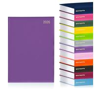 evelay Agenda 2024, 2 pagine al giorno, per tutto l'anno, con copertina rigida, Viola