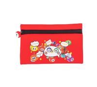 evelay Bingo Dabber - Custodia portaoggetti con divertente design a tema bingo, può contenere più penne e penne, custodia da viaggio leggera con cerniera a forma di numero fortunato, rosso