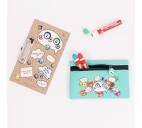 evelay Bingo Dabber - Set regalo con 3 Dabber per bingo, 1 tavola da bingo con clip, borsa portaoggetti con cerniera a forma di numero fortunato, inchiostro antigoccia, 6 opzioni di colore per gli