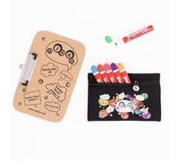 evelay Bingo Dabber - Set regalo con 6 Dabber per bingo, 1 lavagna da bingo con clip, borsa portaoggetti con zip a forma di numero fortunato, inchiostro antigoccia da 20 ml, 6 sacchetti colorati per