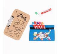 evelay Bingo Dabber - Set regalo con 6 Dabber per bingo, 1 lavagna da bingo con clip, borsa portaoggetti con zip a forma di numero fortunato, inchiostro antigoccia da 20 ml, 6 sacchetti colorati per