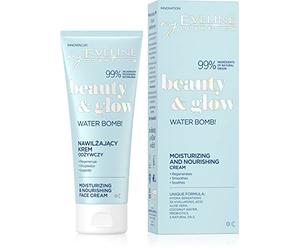 Eveline Cosmetics Beauty&Glow Crema Idratante e Nutriente con Acido Ialuronico Triplo, Acqua di Cocco e Probiotici - Idratazione 24H per Pelle Secca e Sensibile - Vegana - 75ml
