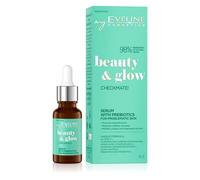Eveline Cosmetics Beauty & Glow Siero con prebiotici per pelli problematiche Vegan Previene i radicali liberi Lenisce Ingredienti naturali al 98% con un complesso perfezionante al 7% 18 ml