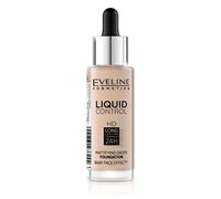 Eveline Cosmetics Fondotinta Liquido Control HD a Lunga Durata 24H - No 010 Light Beige - Formula Leggera e Non Comedogena per Pelle Perfetta