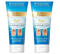 Eveline Cosmetics Foot Therapy Professional 8 in 1 Crema Talloni Screpolati - Avanzata Formula Svizzera per Cura, Idratazione e Levigazione 100ml (Confezione da 2)