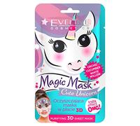 Eveline Cosmetics Magic Mask Cute Unicorn maschera in panno 3D per pulizia profonda 1 pz