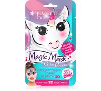 Eveline Cosmetics Magic Mask Cute Unicorn maschera in panno 3D per pulizia profonda 1 pz