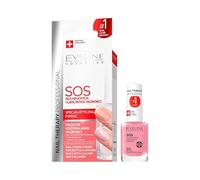 Eveline Cosmetics Nail Therapy Professional SOS Rinforzante con Calcio e Collagene per Unghie Fragili e Spezzate - Riparazione Intensa e Brillantezza - 12ml