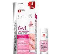 Eveline Cosmetics Nail Therapy Care & Colour balsamo per unghie 6 in 1 colore Shimmer Pink 5 ml