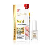 Eveline Cosmetics Total Action - Siero concentrato per unghie 8 in 1, con particelle d'oro, 12 ml, balsamo rinforzante per unghie, trattamento restaurativo, facile da usare