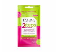 Eveline Cosmetics - Trattamento purificante e disintossicante 2 passaggi per pelle grassa e mista - Peeling esfoliante e maschera idratante con acido glicolico, acido lattico, resveratrolo - Vegan