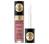 Eveline cosmetics Wonder Match 4in1, balsamo per labbra e guance 2 in 1, 02, 4,5 ml