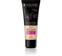 Eveline Selfie Time Fondotinta coprente e idratante 2 in 1 n. 01 Porcelain 30 ml