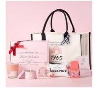 Evelunya Idea regalo per il 60° compleanno per donna, candela profumata ai fiori veri, set regalo di lusso, idee regalo uniche, regalo rilassante per la cura di sé per lei, edizione limitata 1965