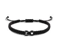 EVEMATE Bracciale con Lettera e cuore per coppie e amici - Iniziale A-Z nome - Braccialetto dell'amicizia intrecciato per donne, uomini e bambini (Z)