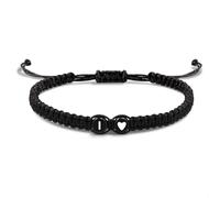 EVEMATE Bracciale con Lettera e cuore per coppie e amici - Iniziale A-Z nome - Braccialetto dell'amicizia intrecciato per donne, uomini e bambini (I)