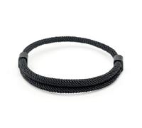 EVEMATE Braccialetto Paracord dalla corda della vela | Per uomini e donne | Fascia regolabile in paracord da surfista | Semplice e discreto per il tempo libero e lo sport (Nero)