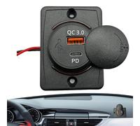 Evember Adattatore per caricabatterie da auto USB | 18WPD ad alta velocità, super veloce, caricatore automatico intelligente, USBQC3.0+caricatore scorrevole quadrato PD per tablet