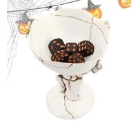 Evember Ciotola per caramelle di Halloween, Ciotola per caramelle a mano scheletro - per in resina,Oggetti di scena per la casa stregata, porta snack, ciotola per esposizione di alimenti per