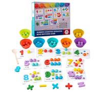 Evember Contatore Manuale Per Apprendimento - Perle Didattiche Numerate Con Bacchette | Gioco Educativo Colorato Per Riconoscimento Dei Numeri Per Bambini E Per Feste